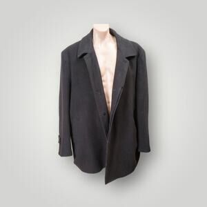 Mens Wool Blend Montefino Uomo Black Trench Coat 2XL 52R